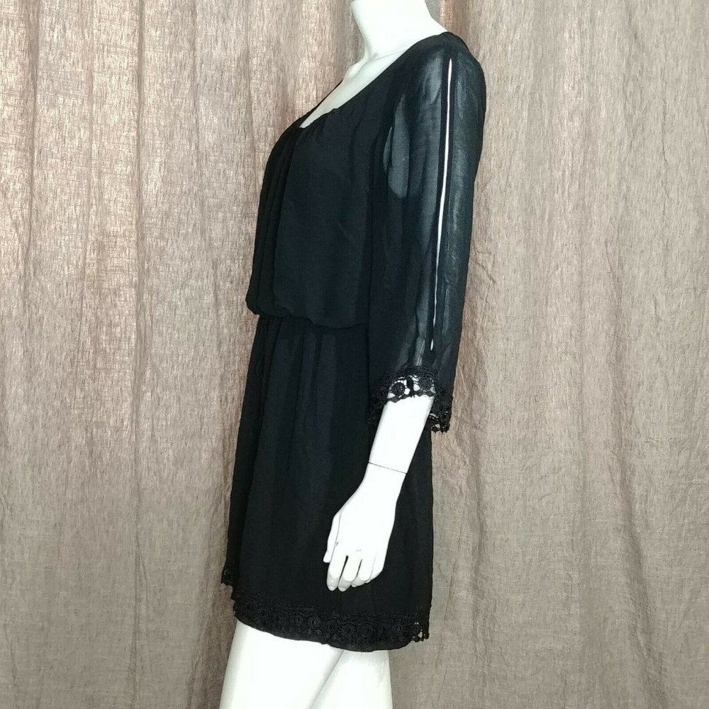 Jodi Kristopher Black Boho Style Dress Size Large - Picture 3 of 10